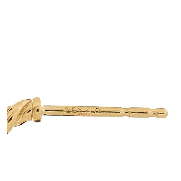 David Yurman Lexington Barrel Drop Earrings 18k 750 Onyx & Diamond - Picture 4 of 5